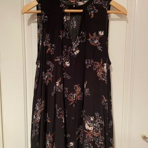 Black floral sleeveless tunic from Free People